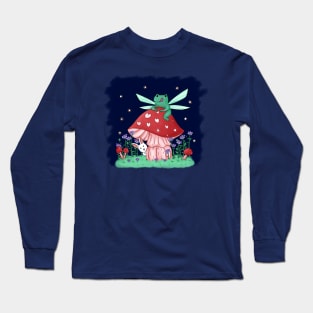 Fairy frog on a mushroom Long Sleeve T-Shirt